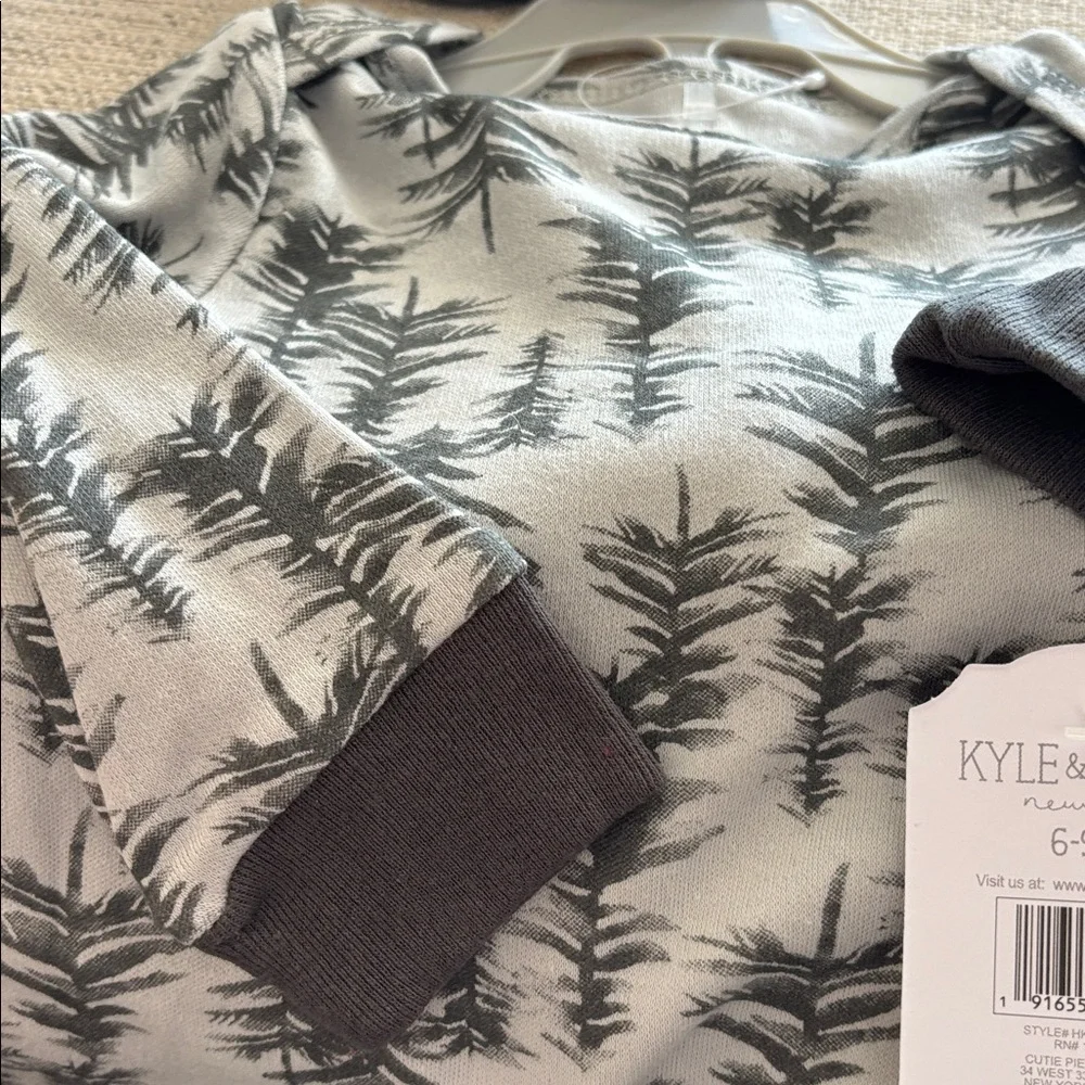 Kyle & Deena Cutie Pie Baby 2tone grey thermal texture cotton blend 3 piece set